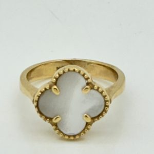 Ring- Mother of Pearl Clover SZ. 7.5