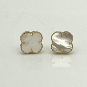 Earrings- Mother of Pearl Clover