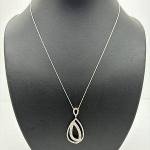 Necklace- Chain w/ Interwoven Diamond Teardrop