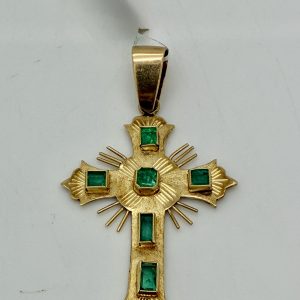 Pendant- Cross W/ Emerald