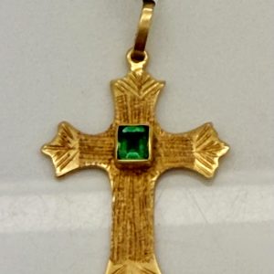 Pendant- Cross W/ Emerald
