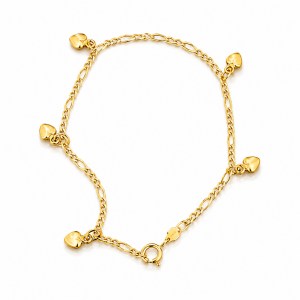 Bracelet-Fígaro Hearts-18k