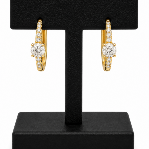 Earrings-CZ Solitare Hoops-692-2