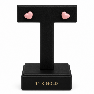 Earrings-Pink Heart-761E76