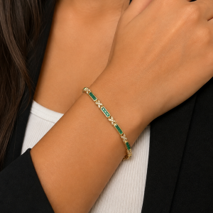 Bracelet-Emerald & Diamonds-Tenis