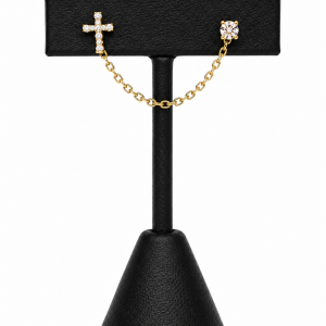 Earrings-Cross & Stone Chain-368-3